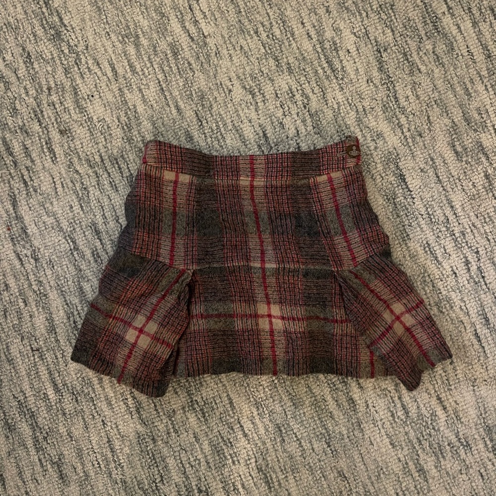 VIVIENNE WESTWOOD VINTAGE PLAID WOOL MINI SKIRT